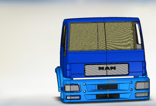 Man 重型卡车车头sw模型缩略图